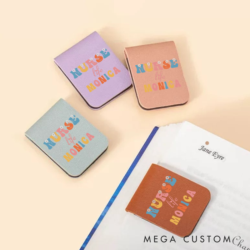 Personalised Leather Magnetic Bookmark for Nurse Life Design Cute Bookmark Gift Book Lover Gift 