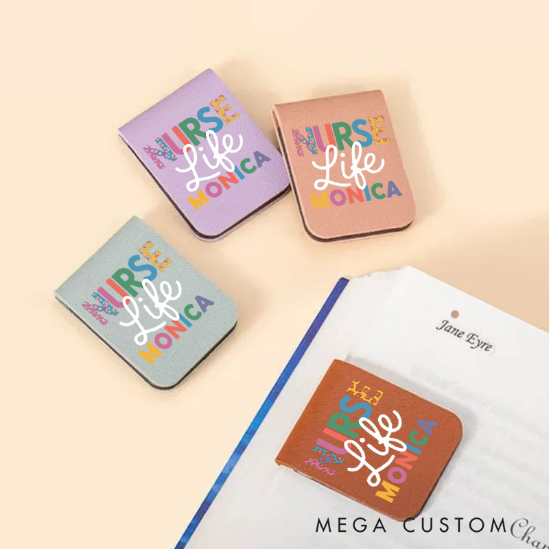 Personalised Leather Magnetic Bookmark for Nurse Life Design Cute Bookmark Gift Book Lover Gift 