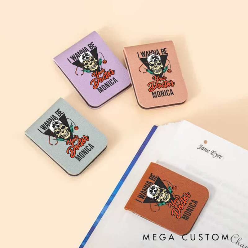 Personalised Leather Magnetic Bookmark for Nurse I Wanna Be Your Doctor Design Cute Bookmark Gift Book Lover Gift 