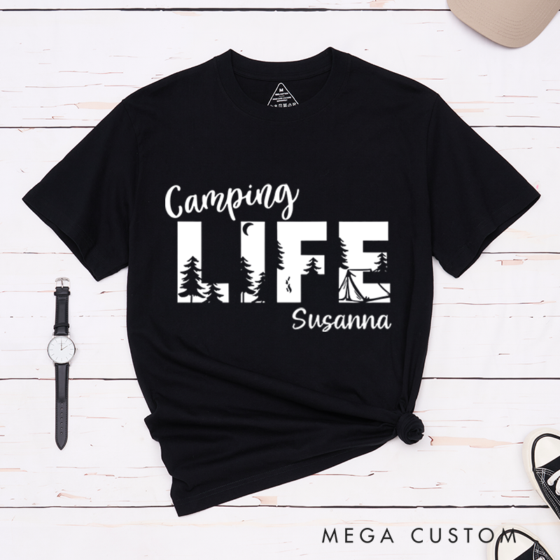 Personalized Camping Life T-Shirt Nature and Camping Mountain Shirt Travel Adventurers Lovers Gift