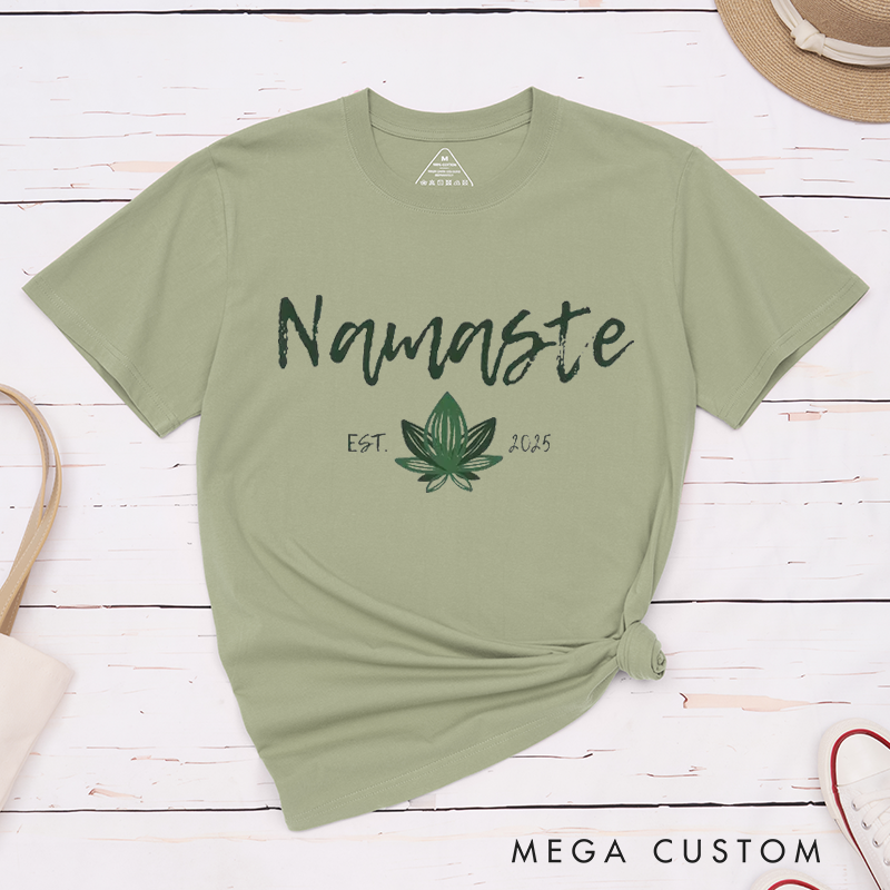 Personalized Yoga Meditation T-shirt Lotus T-shirt Namaste T-shirt Yoga Instructor T-shirt Spiritual Power T-shirt