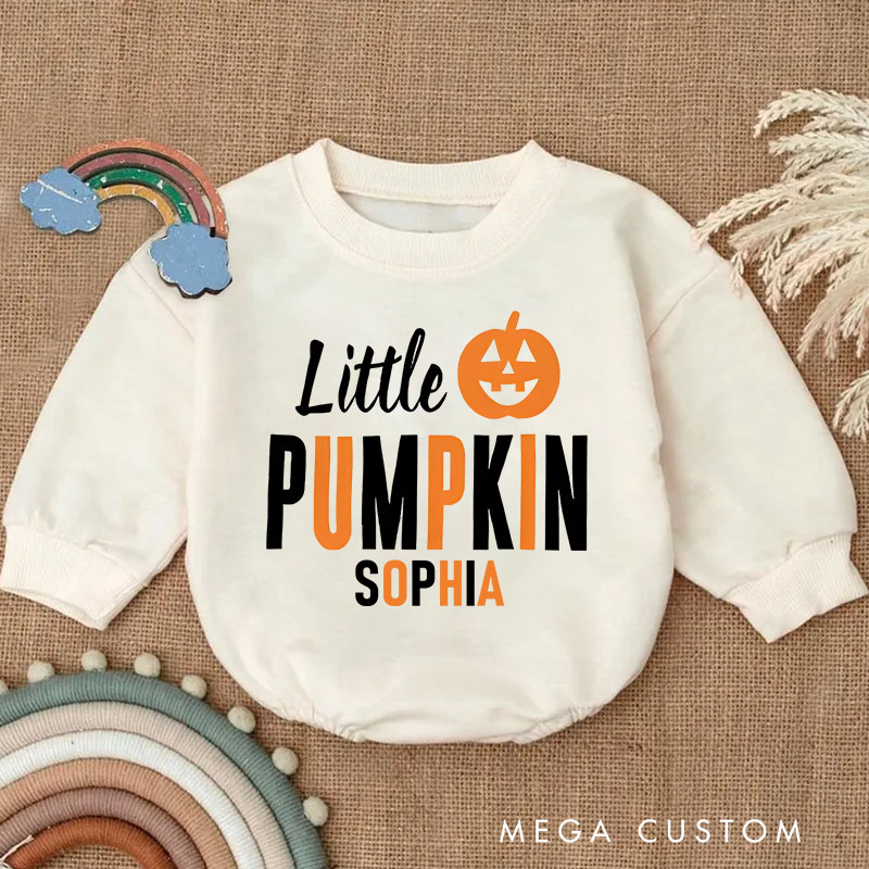 Personalized Little Pumpkin Baby Bodysuit for Adorable First Halloween Outfits
