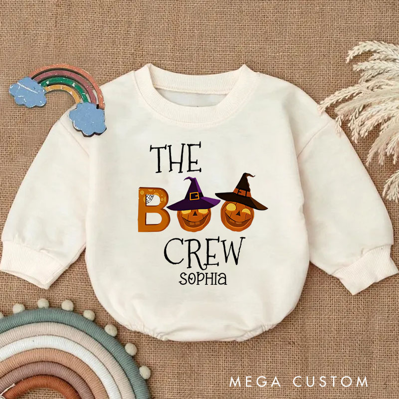 Personalized Halloween The Boo Crew Illustration Family Baby Bodysuit