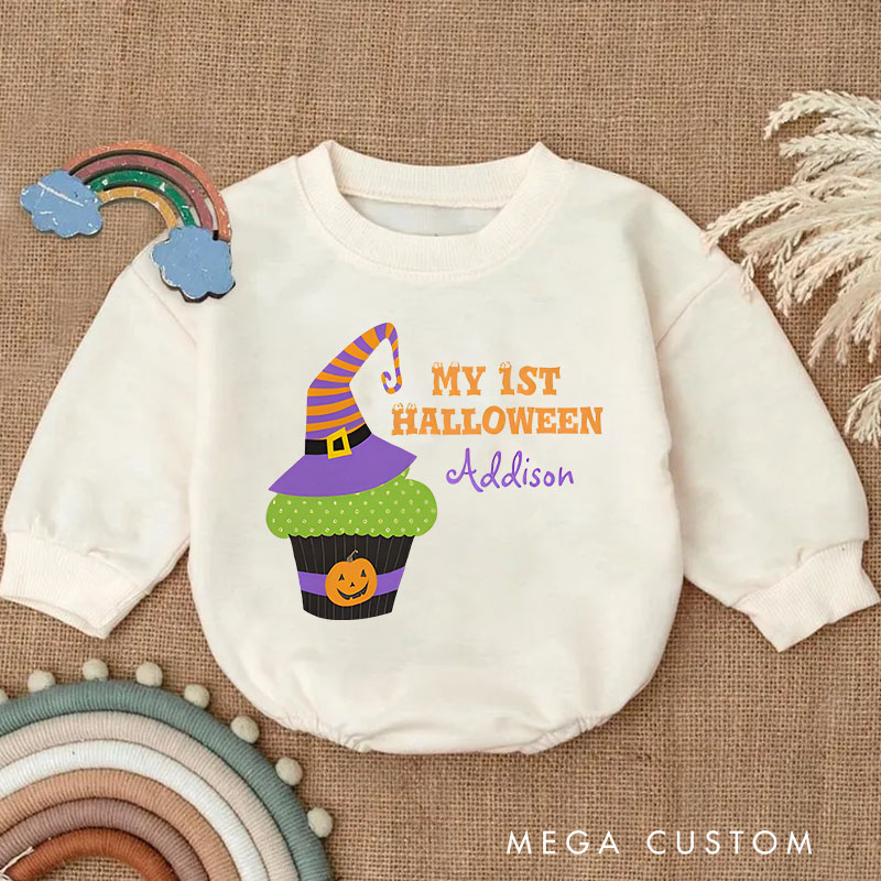 Personalized My 1st Halloween Cute Cupcake Personalized Baby Bodysuit