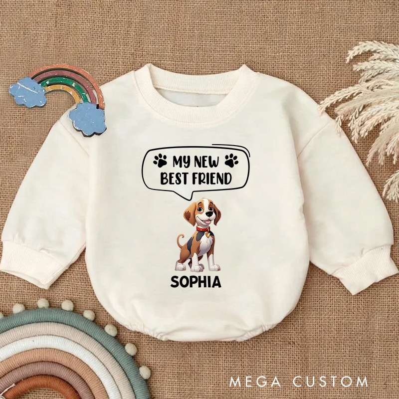 Personalized Our New Best Friend Baby Onesie Baby Shower Gift