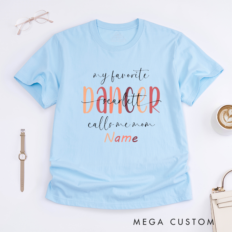 Personalized Dance Mom T-Shirt Custom Name Gift for Mom Ballet Dance Mom Dance Lover Present and Birthday Party