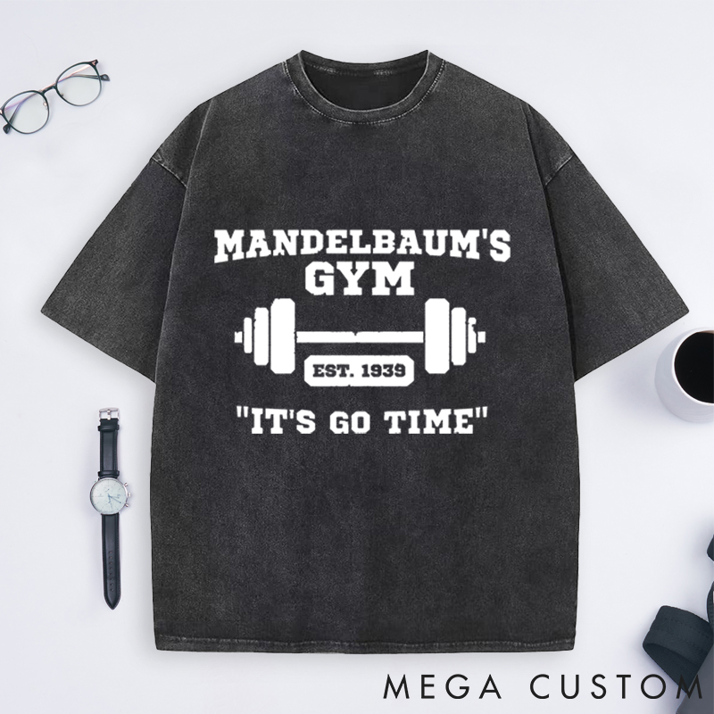 Personalized Gym Washed T-Shirts with Classic Barbell Design for Fitness Enthusiasts Bodybuilders and Gym Lovers