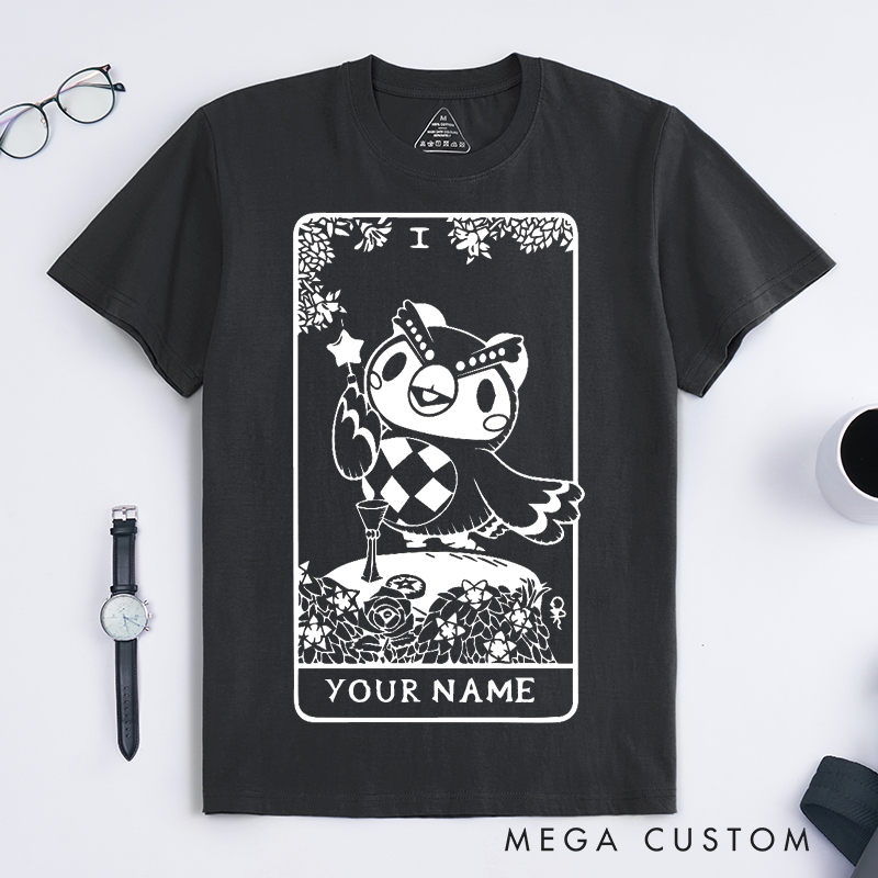 Personalized Tarot Lovers Classic T-Shirts Celeste as The Magician T-Shirt Tarot Collection Cute owl retro style Gift