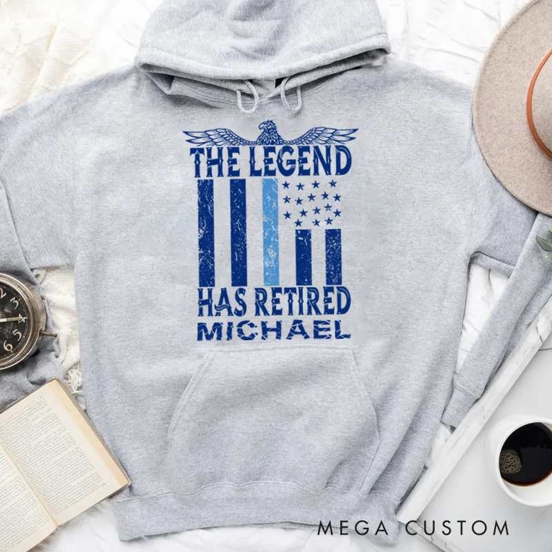 Personalized Hoodies for Policeman the Legend has Retired Hoodies Appreciation Gift for Police Officers