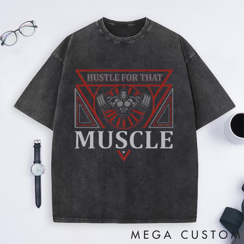 Personalized Gym Washed T-Shirts with Bold and Motivational Gym Design for Fitness Enthusiasts Bodybuilders and Gym Lovers