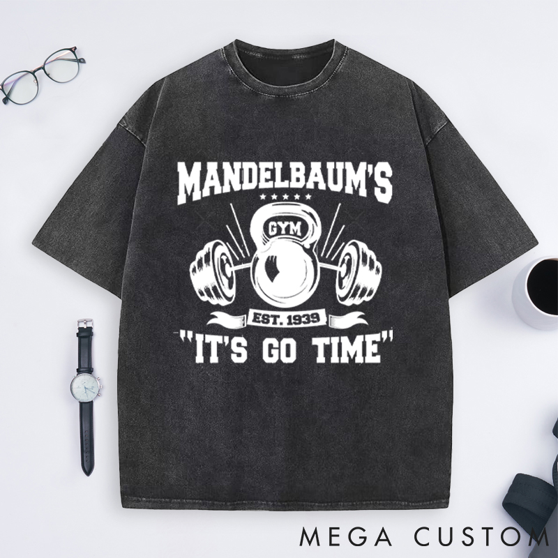 Personalized Gym Washed T-Shirts with Classic Dumbbell Design for Fitness Enthusiasts Bodybuilders and Gym Lovers