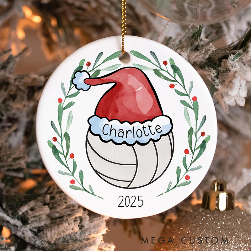 Personalized Volleyball Christmas Ornament with Custom Name and Year  