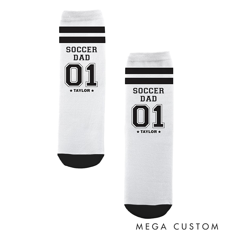 Personalized Sports Socks Featuring Team Name and Player Number  