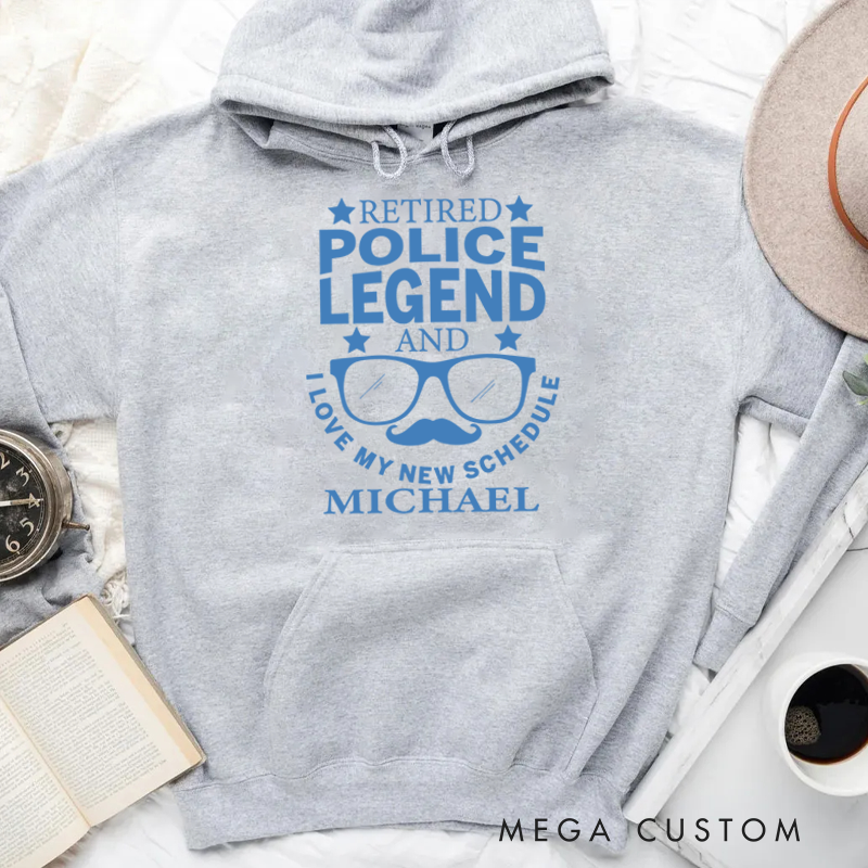 Personalized Hoodies for Policeman Retired Police Legend Hoodies Appreciation Gift for Police Officers