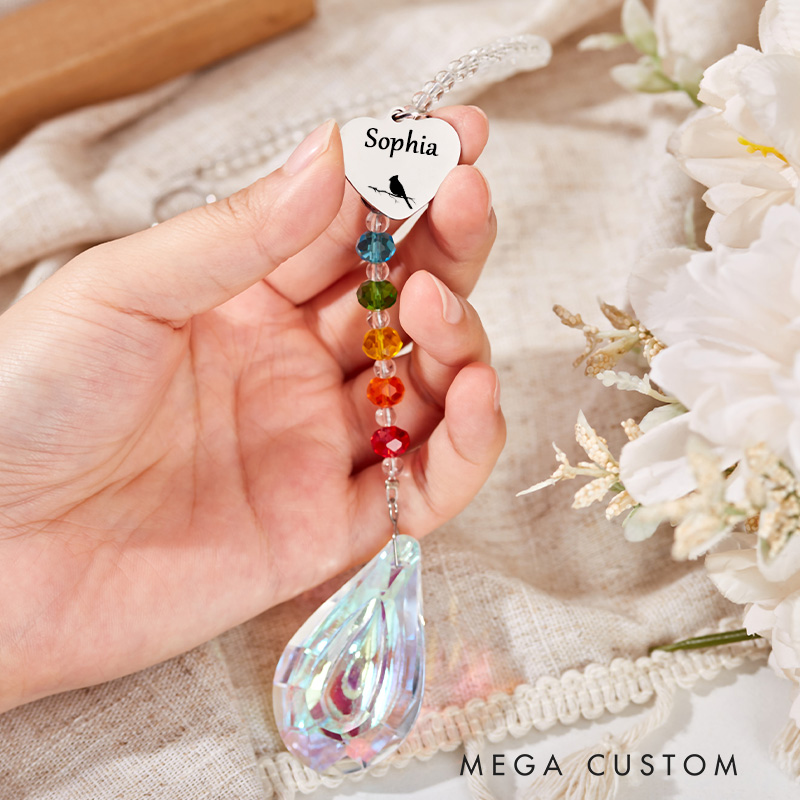 Personalized Memorial Suncatcher Sympathy Gifts for Loss of Loved One Rainbow Maker Bereavement Grief Gift for Loss of Mom Dad Husband Son Friend