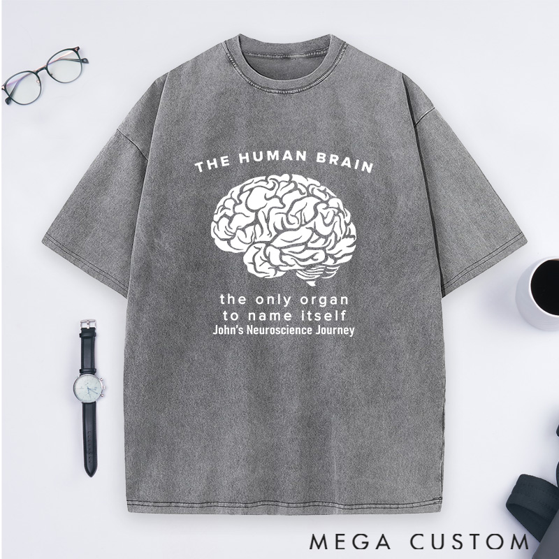 Personalized The Human Brain Washed T-Shirts Science Physics Lovers T-Shirts Gift for Geek Nerd