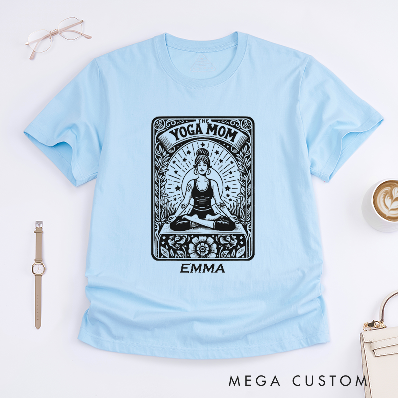 Personalized Yoga Mom Tarot Card T-Shirt Grandma Tarot Card Yoga Custom Gift for Her Yoga Instructor