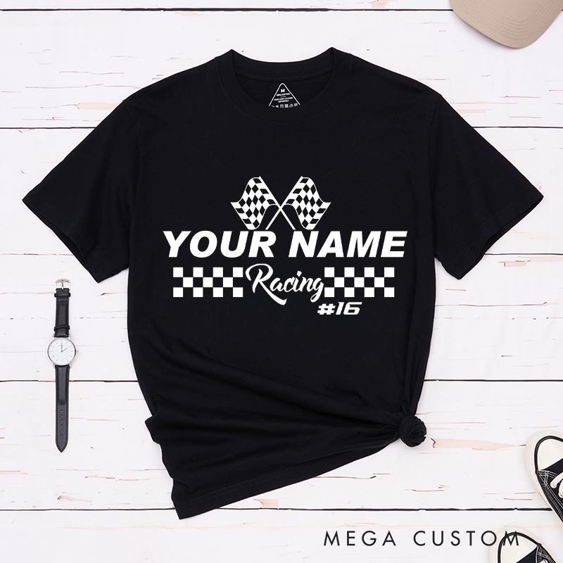 Personalized Racing T-Shirt with for Motorsport Fans and Racers Outdoor Adventures Riding Cycling Biking Enthusiasts