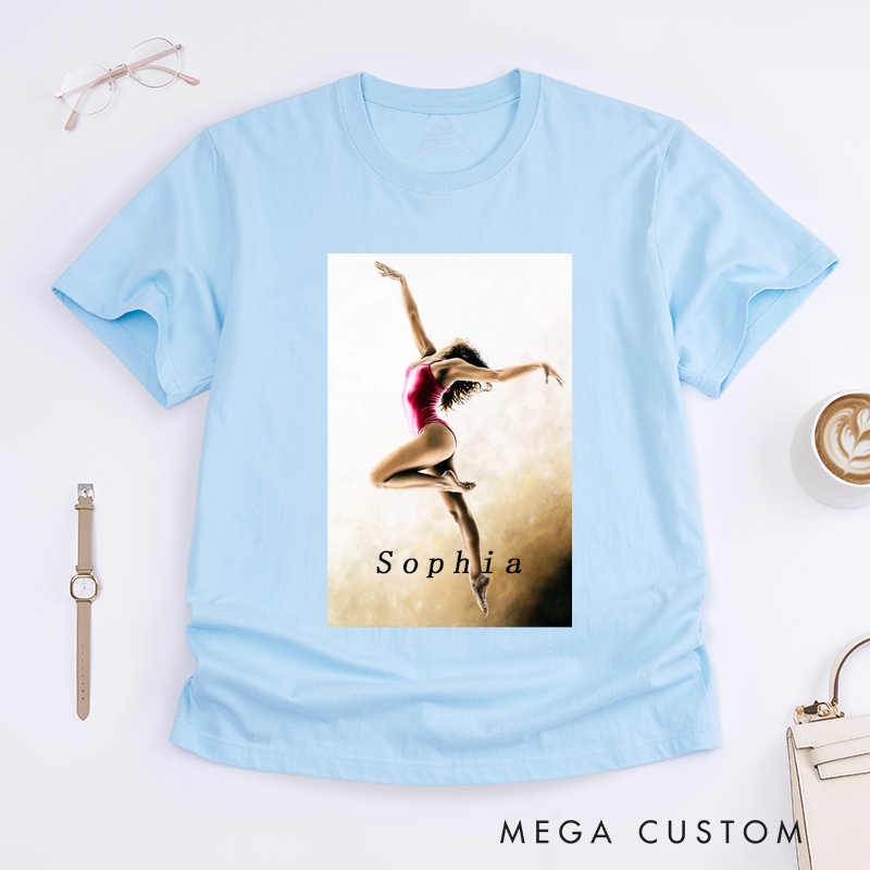 Personalized Ballet Dancer T-Shirt Custom Name Dance Lover Gift Present for Women Girls Daughter Ballerina
