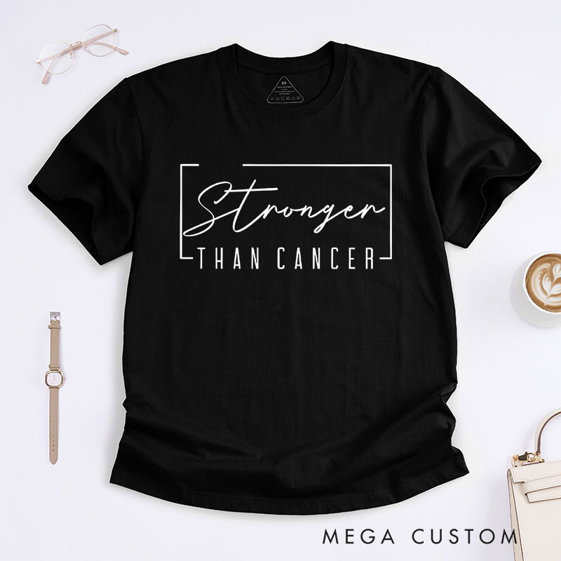 Personalized Stronger Than Cancer Cancer Sucks T-Shirt Cancer Survivor Gift Caring Gift for the Sick