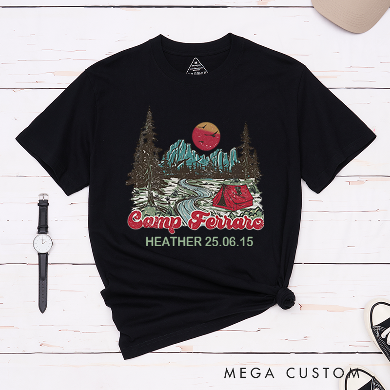 Personalized Vintage Camp Shirts T-Shirt Wild in The Woods Tees Gift for Outdoors Travel Lover