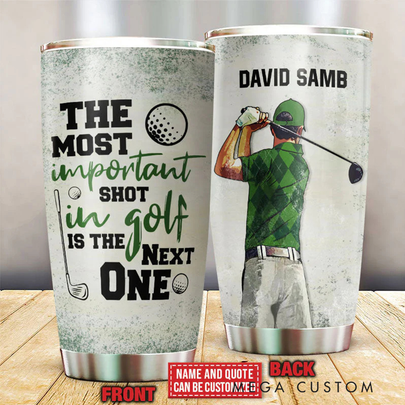 Personalized Golf Lover Tumbler with Customizable Name and Details  