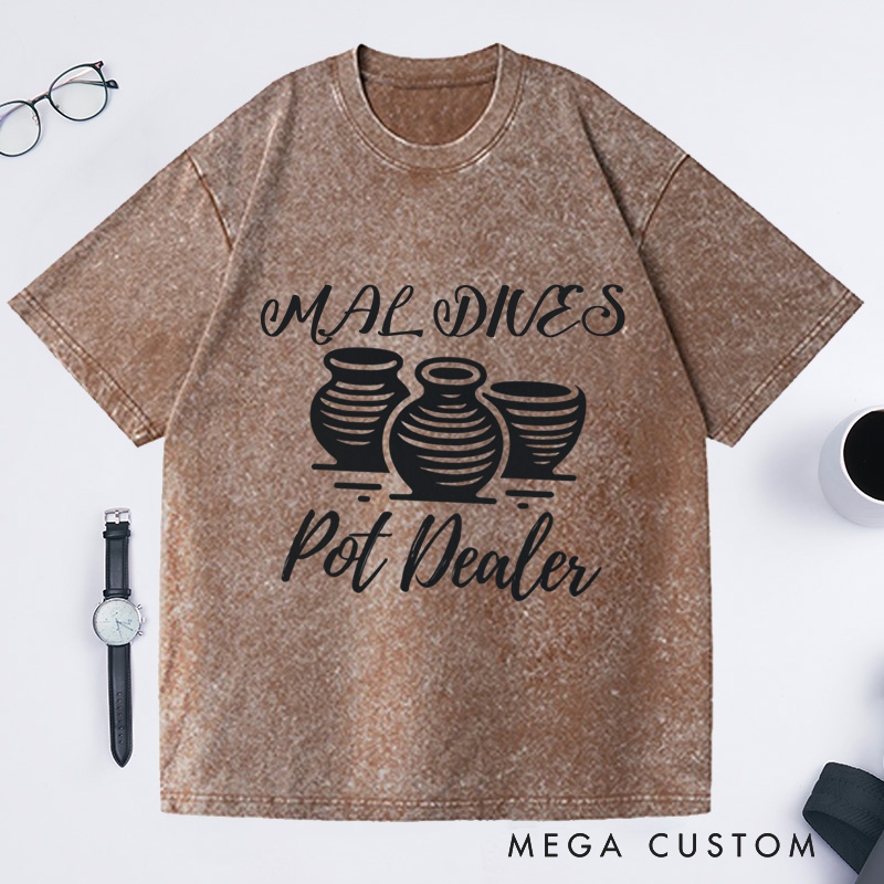 Personalized Pot Dealer Washed T-Shirts Pottery Lover Tee Pottery Gift Ceramics Shirt Ceramics Art Shirt