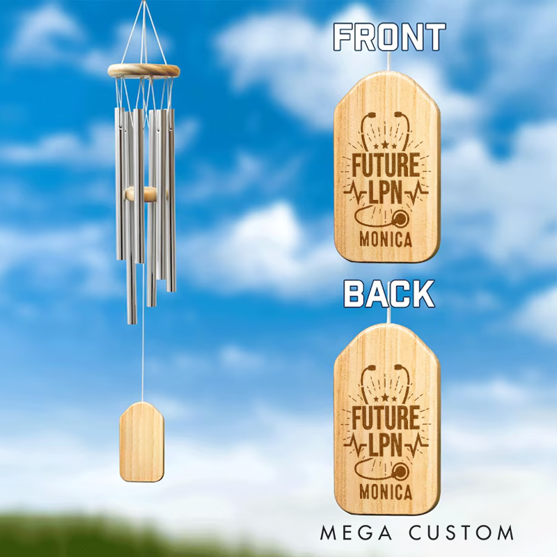 Personalized Wind Chimes for Nurse Engraved Future LPN Nurse Design Memorial Wind Chimes Retirement Wind Chime Sympathy Gift