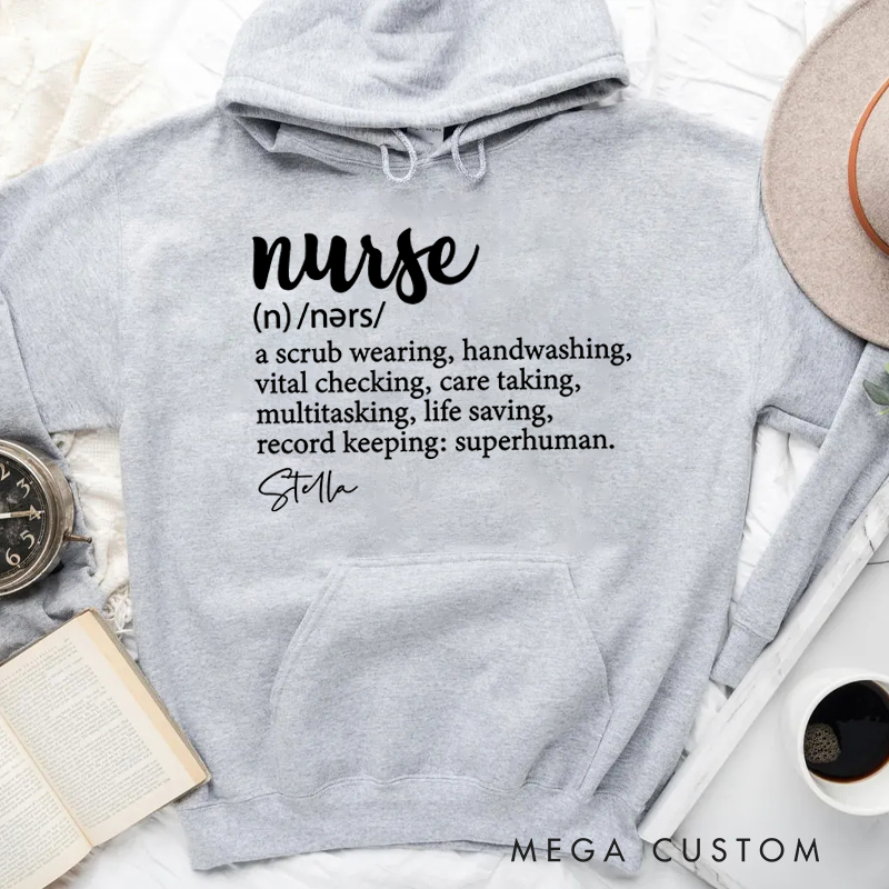 Personalized Hoodies for Nurse Nurse Dictionary Style Definition Hoodies Appreciation Gift for Nurse