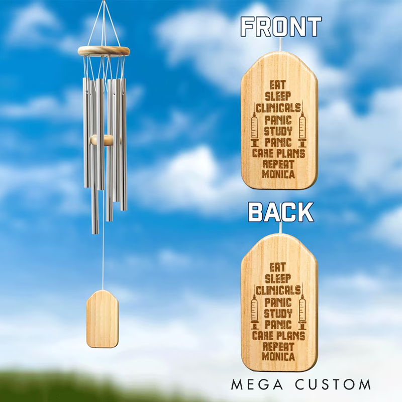 Personalized Wind Chimes for Nurse Engraved Nursing Student Routine Design Memorial Wind Chimes Retirement Wind Chime Sympathy Gift