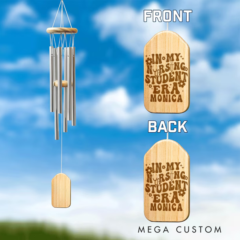 Personalized Wind Chimes for Nurse Engraved In My Nursing Student Era Design Memorial Wind Chimes Retirement Wind Chime Sympathy Gift