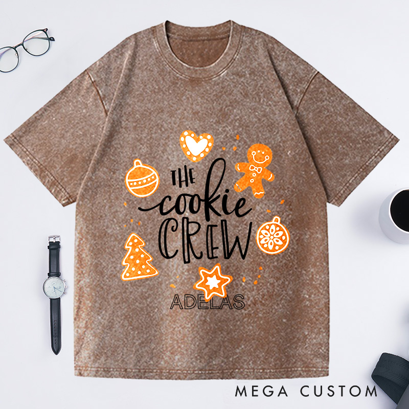 Personalized The Cookie Crew Washed T-Shirts Christmas Cookie Crew Shirt Cookies Shirt