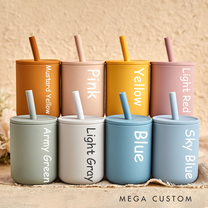 Personalized Silicone Baby Cup with Name Baby Gift Back to School Baby Shower Gift