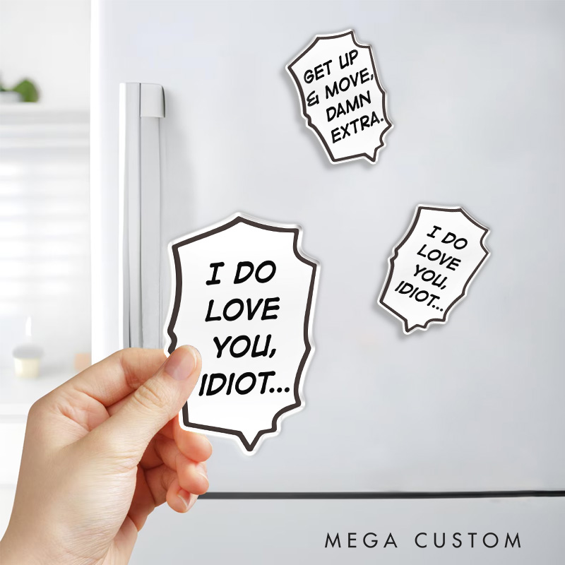 Personalized Anime Manga Message Fridge Magnets Japanese Comic Magnets for Anime Lovers Fridge Decal