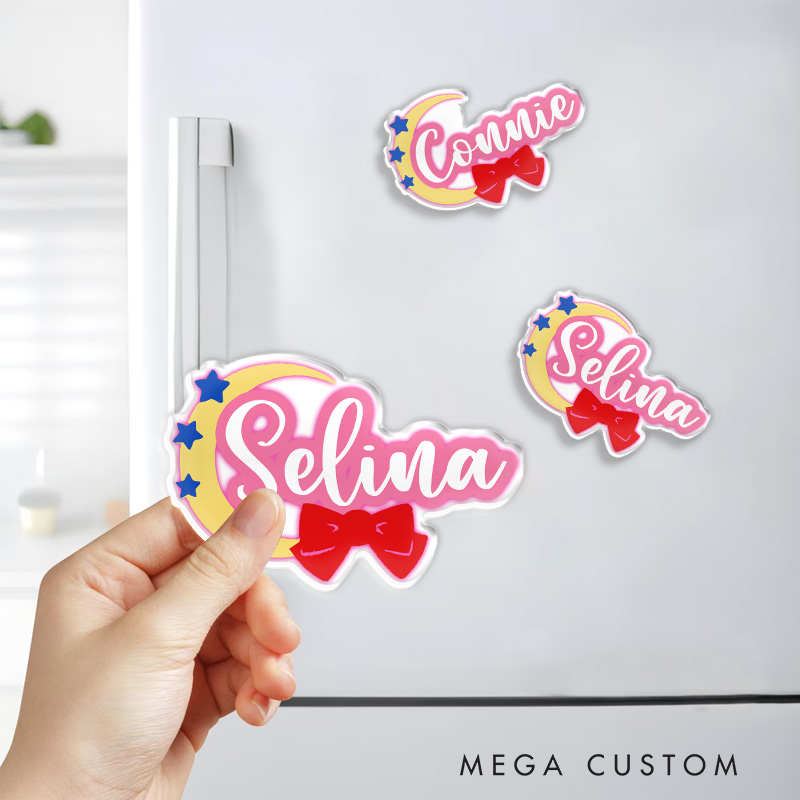 Personalized Retro Anime Moon Fridge Magnets Japanese Manga Comic Magnets for Anime Lovers Fridge Decal
