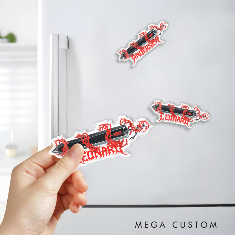 Personalized Slayer Sword Anime Fridge Magnets Japanese Manga Comic Magnets for Anime Lovers Fridge Decal