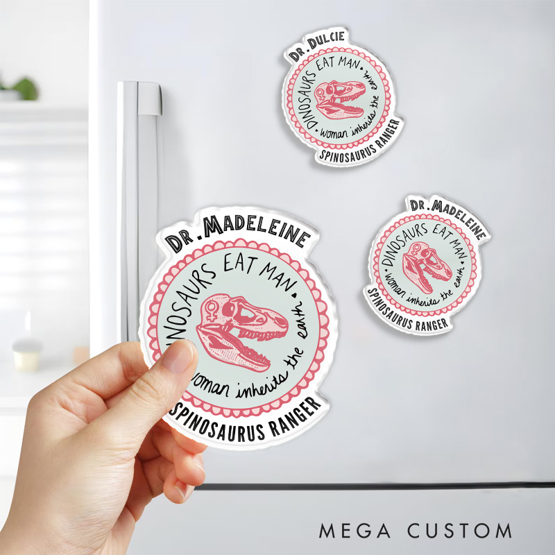 Personalized Women Inherit Earth Movie Fridge Magnets Dinosaur Magnets for Movie Lovers 90s Park Guest Fridge Decal
