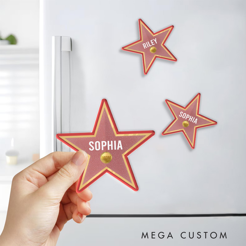 Personalized Mom of Fame Fridge Magnets Funny Mother's Day Movie Magnet Star Magnets for Mother Mum Fridge Decal