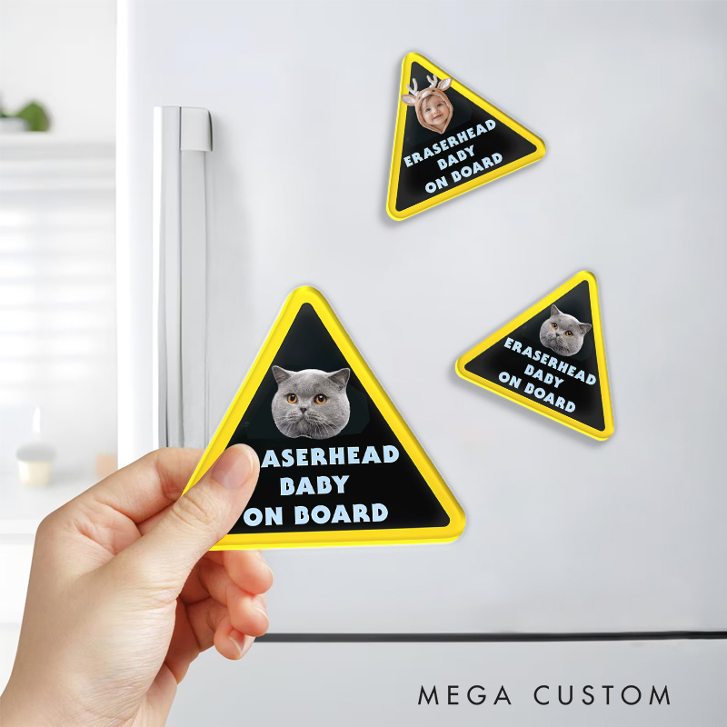 Personalized Vintage Baby on Board Movie Fridge Magnets Retro Film Magnets Photo Fridge Decal