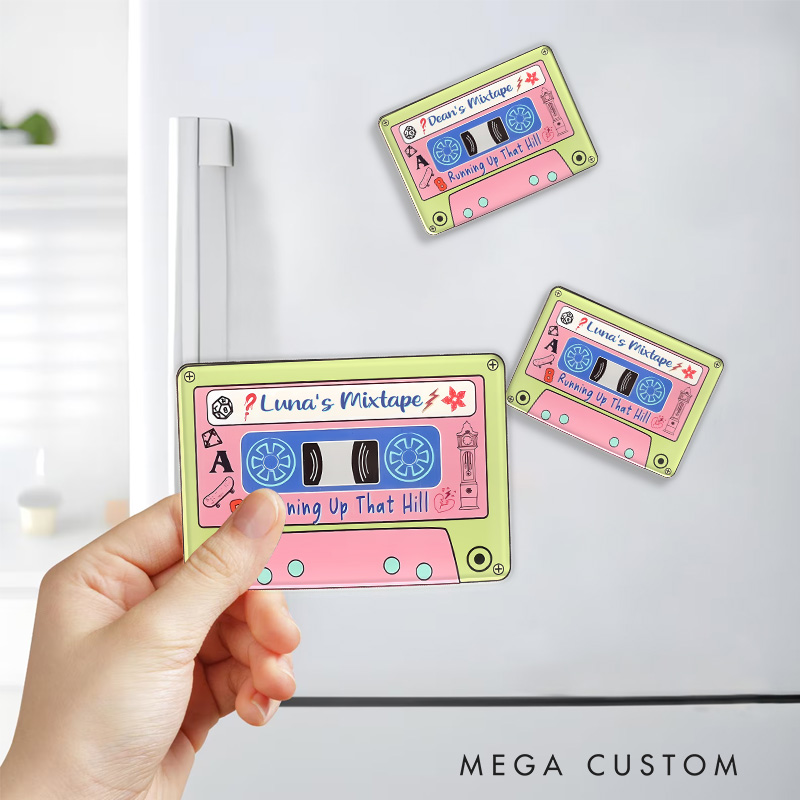 Personalized Mixtape Hill 80s Retro Style Fridge Magnets TV Series Magnets Scary TV Show Fridge Decal Halloween Gifts