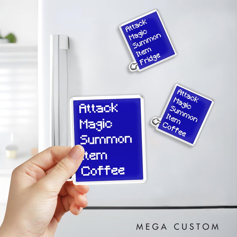 Personalized Fantasy Game Fridge Magnets Operation Menu Video Game Magnets Geek Gaming Nerd Fridge Decal