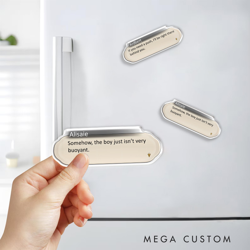 Personalized Dialog Box Fantasy Game Fridge Magnets Custom Text Video Game Magnets Geek Gaming Nerd Fridge Decal