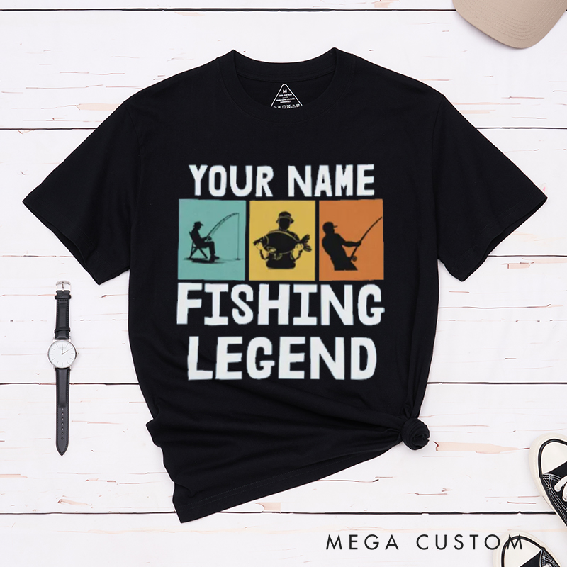 Personalized Fishing Legend T Shirt for Anglers Great Gift for