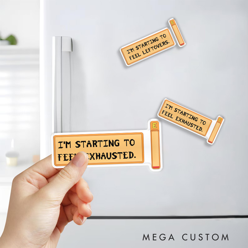 Personalized Starting to Feel Exhausted Game Fridge Magnets Farming Gamer Magnets Valley Geek Gaming Nerd Fridge Decal
