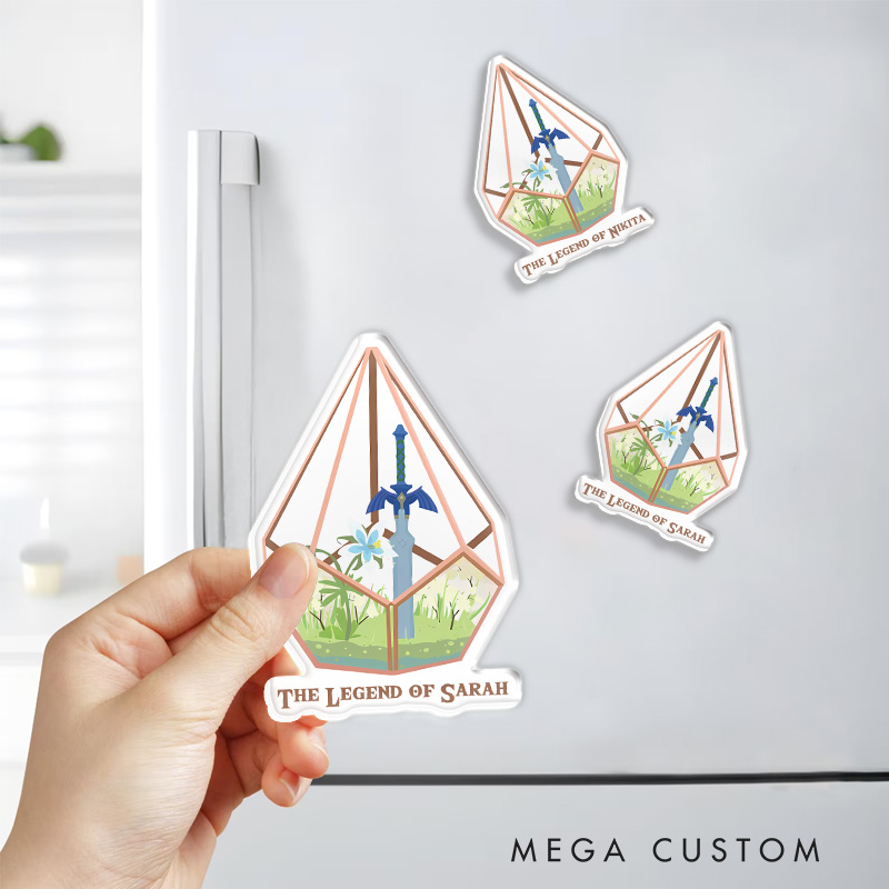 Personalized Master Sword Gamer Fridge Magnets Video Game Magnets Geek Fridge Decal