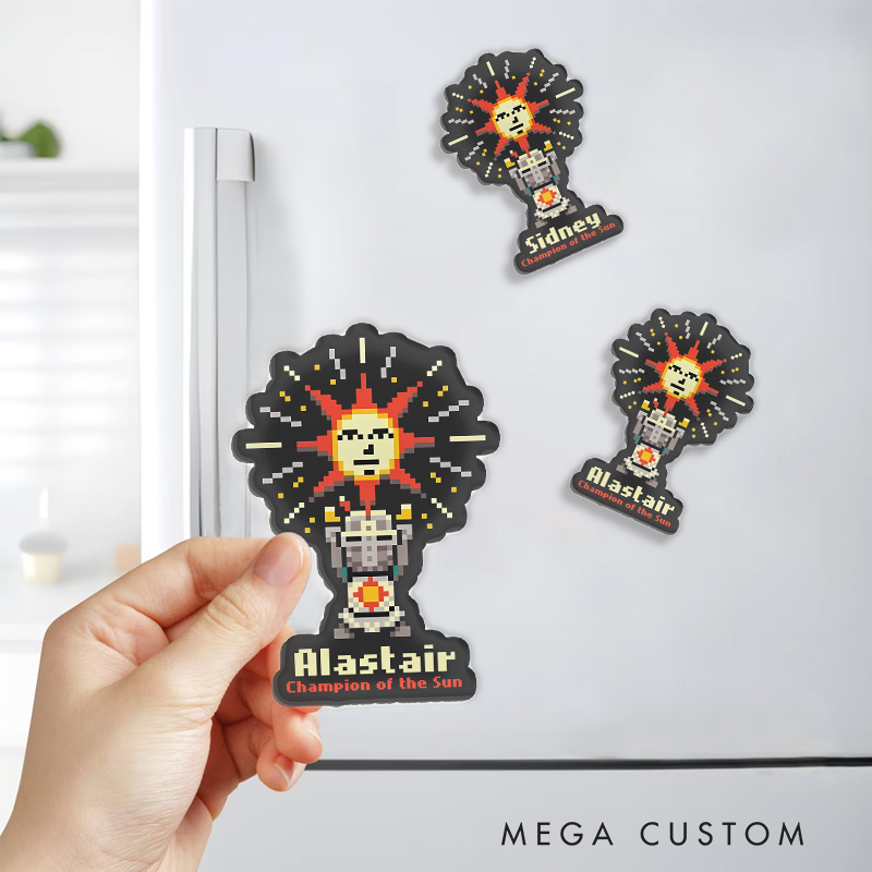 Personalized Pixel Praise the Sun Gothic Game Fridge Magnets Video Game Magnets Undead Fridge Decal Halloween