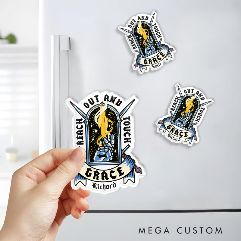 Personalized Reach out and Touch Grace Gothic Game Fridge Magnets Video Game Magnets Undead Fridge Decal Halloween