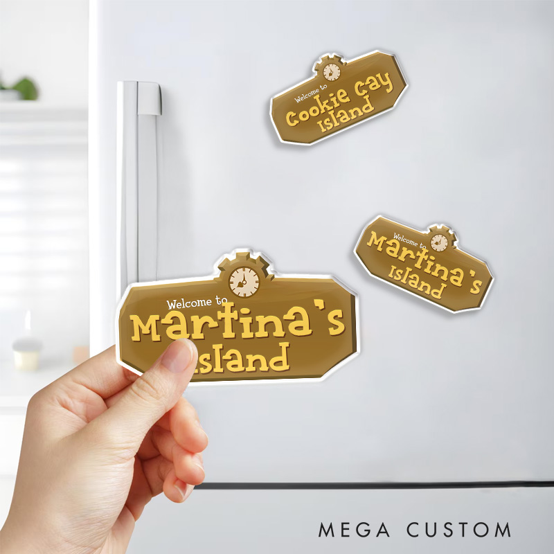 Personalized Your Island Fridge Magnets Video Game Magnets Island Building Game Fridge Decal