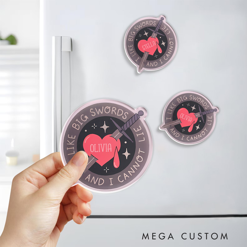 Personalized I Like Big Swords Fridge Magnets DND Game Magnets Dungeons and Dragons Gamers Fridge Decal
