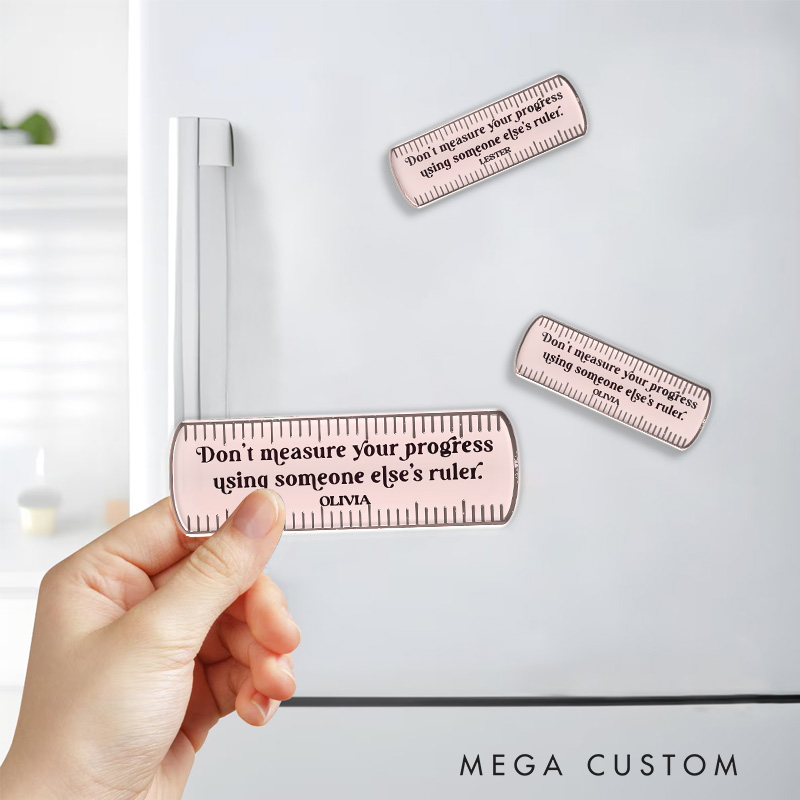 Personalized Progress Ruler Artist Fridge Magnets Cat Funny Humor Magnets Art Lover Illustration Fridge Decal